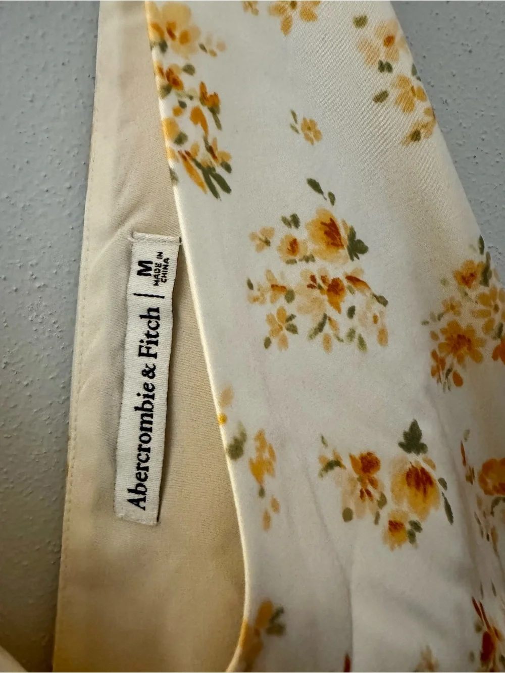 Abercrombie & Fitch Cream Maxi Dress with Yellow Floral Print